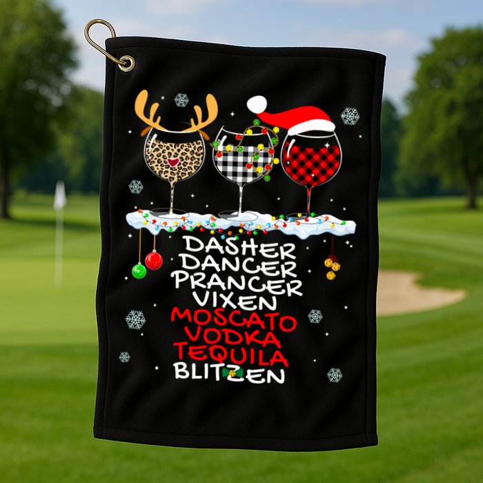 Dasher Dancer Prancer Vixen Moscato Vodka Tequila Blitzen Cool Gift Golf Towel