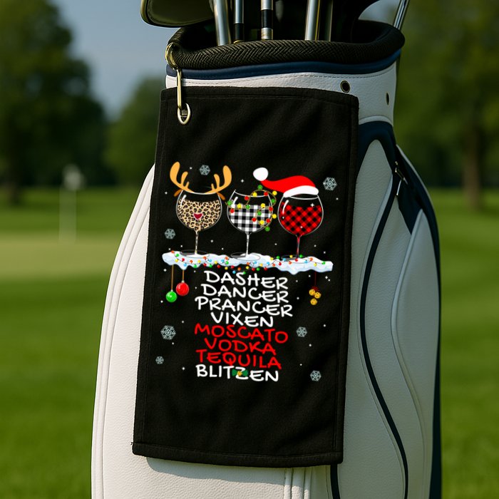 Dasher Dancer Prancer Vixen Moscato Vodka Tequila Blitzen Cool Gift Golf Towel