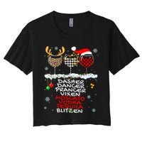Dasher Dancer Prancer Vixen Moscato Vodka Tequila Blitzen Cool Gift Women's Crop Top Tee