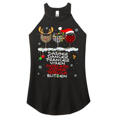Dasher Dancer Prancer Vixen Moscato Vodka Tequila Blitzen Cool Gift Women's Perfect Tri Rocker Tank
