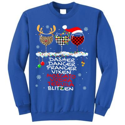 Dasher Dancer Prancer Vixen Moscato Vodka Tequila Blitzen Cool Gift Sweatshirt