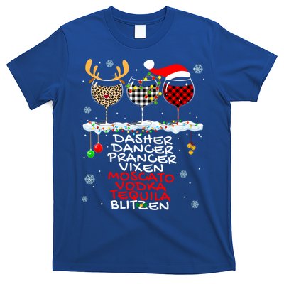 Dasher Dancer Prancer Vixen Moscato Vodka Tequila Blitzen Cool Gift T-Shirt