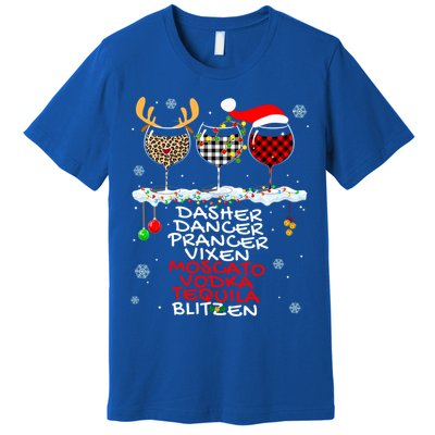 Dasher Dancer Prancer Vixen Moscato Vodka Tequila Blitzen Cool Gift Premium T-Shirt