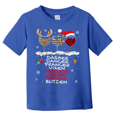 Dasher Dancer Prancer Vixen Moscato Vodka Tequila Blitzen Cool Gift Toddler T-Shirt