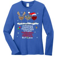 Dasher Dancer Prancer Vixen Moscato Vodka Tequila Blitzen Cool Gift Ladies Long Sleeve Shirt