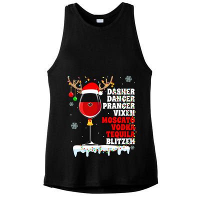 Dasher Dancer Prancer Vixen Moscato Vodka Tequila Blitzen Gift Ladies PosiCharge Tri-Blend Wicking Tank