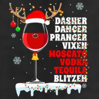 Dasher Dancer Prancer Vixen Moscato Vodka Tequila Blitzen Gift 7 Panel Mesh Trucker Snapback Hat