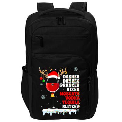 Dasher Dancer Prancer Vixen Moscato Vodka Tequila Blitzen Gift Impact Tech Backpack
