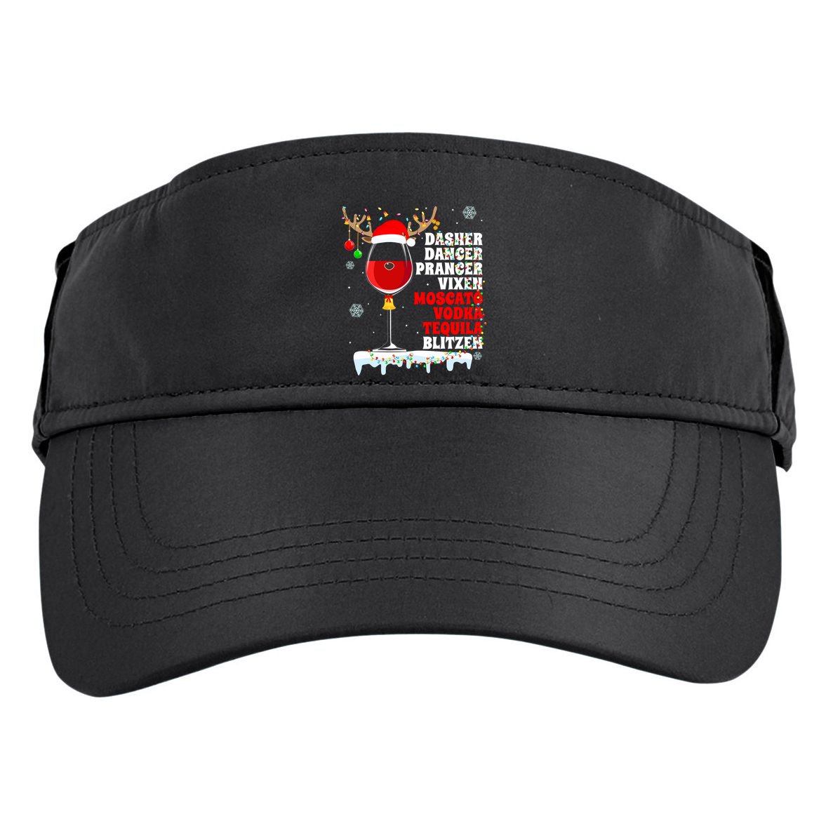 Dasher Dancer Prancer Vixen Moscato Vodka Tequila Blitzen Gift Adult Drive Performance Visor