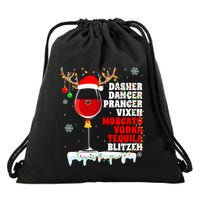 Dasher Dancer Prancer Vixen Moscato Vodka Tequila Blitzen Gift Drawstring Bag