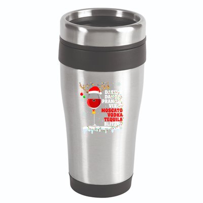 Dasher Dancer Prancer Vixen Moscato Vodka Tequila Blitzen Gift 16oz Travel Tumbler