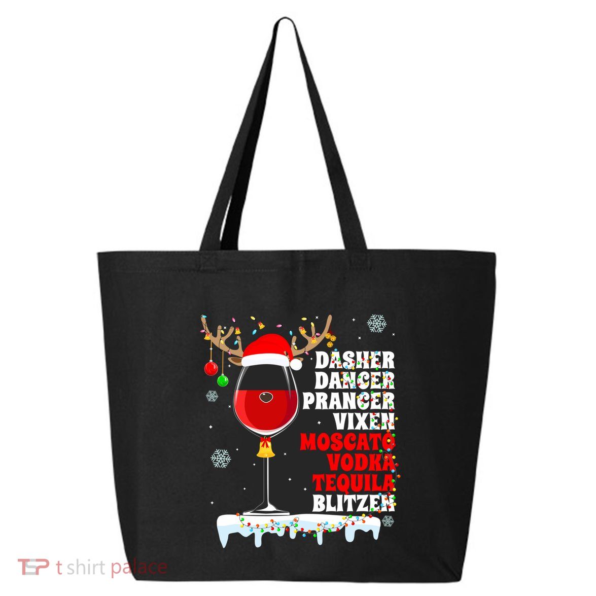 Dasher Dancer Prancer Vixen Moscato Vodka Tequila Blitzen Gift 25L Jumbo Tote