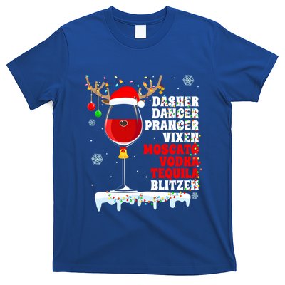 Dasher Dancer Prancer Vixen Moscato Vodka Tequila Blitzen Gift T-Shirt