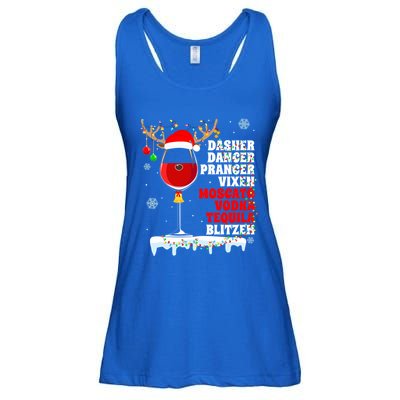 Dasher Dancer Prancer Vixen Moscato Vodka Tequila Blitzen Gift Ladies Essential Flowy Tank