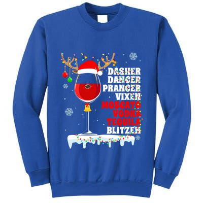 Dasher Dancer Prancer Vixen Moscato Vodka Tequila Blitzen Gift Tall Sweatshirt