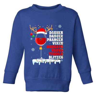 Dasher Dancer Prancer Vixen Moscato Vodka Tequila Blitzen Gift Toddler Sweatshirt
