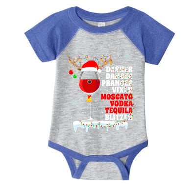 Dasher Dancer Prancer Vixen Moscato Vodka Tequila Blitzen Gift Infant Baby Jersey Bodysuit