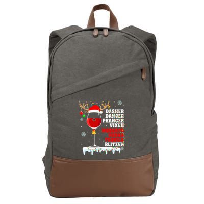 Dasher Dancer Prancer Vixen Moscato Vodka Tequila Blitzen Gift Cotton Canvas Backpack