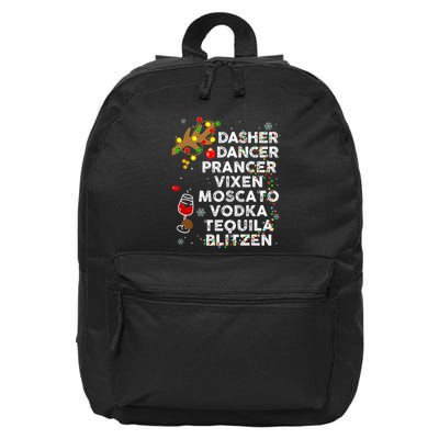 Dasher Dancer Prancer Vixen Moscato Vodka Tequila Blitzen 16 in Basic Backpack