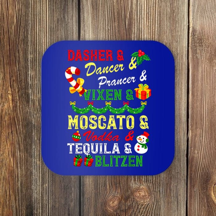 Dasher Dancer Prancer Vixen Moscato Vodka Tequila Blitzen Gift Coaster