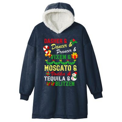 Dasher Dancer Prancer Vixen Moscato Vodka Tequila Blitzen Gift Hooded Wearable Blanket