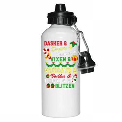 Dasher Dancer Prancer Vixen Moscato Vodka Tequila Blitzen Gift Aluminum Water Bottle 