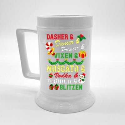 Dasher Dancer Prancer Vixen Moscato Vodka Tequila Blitzen Gift Beer Stein