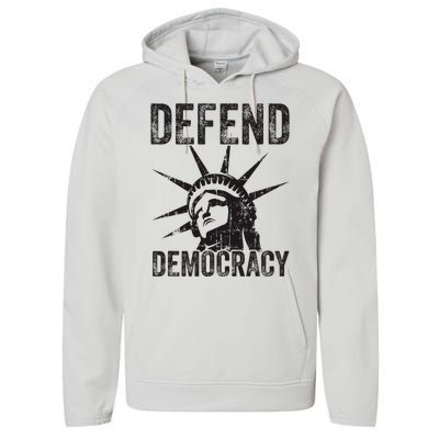 Defend Democracy Protect Voting Rights Save Vote Election Performance Fleece Hoodie