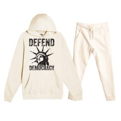 Defend Democracy Protect Voting Rights Save Vote Election Premium Hooded Sweatsuit Set