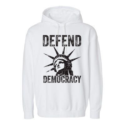 Defend Democracy Protect Voting Rights Save Vote Election Garment-Dyed Fleece Hoodie