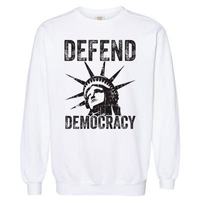 Defend Democracy Protect Voting Rights Save Vote Election Garment-Dyed Sweatshirt