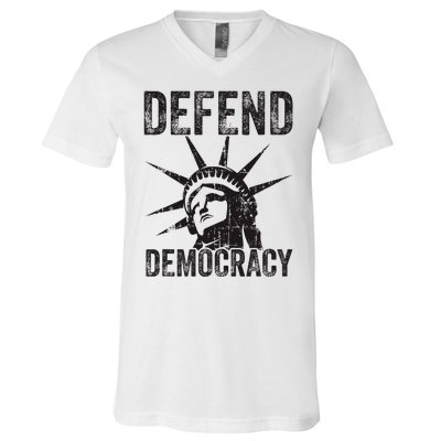 Defend Democracy Protect Voting Rights Save Vote Election V-Neck T-Shirt