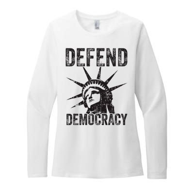 Defend Democracy Protect Voting Rights Save Vote Election Womens CVC Long Sleeve Shirt