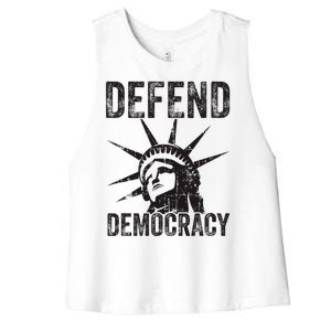 Defend Democracy Protect Voting Rights Save Vote Election Women's Racerback Cropped Tank