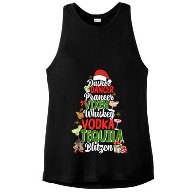 Dasher Dancer Prancer Vixen Moscato Vodka Tequila Blitzen Ladies PosiCharge Tri-Blend Wicking Tank