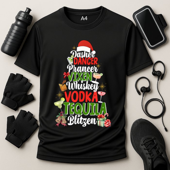 Dasher Dancer Prancer Vixen Moscato Vodka Tequila Blitzen Cooling Performance Crew T-Shirt