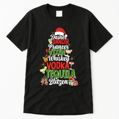 Dasher Dancer Prancer Vixen Moscato Vodka Tequila Blitzen Tall T-Shirt