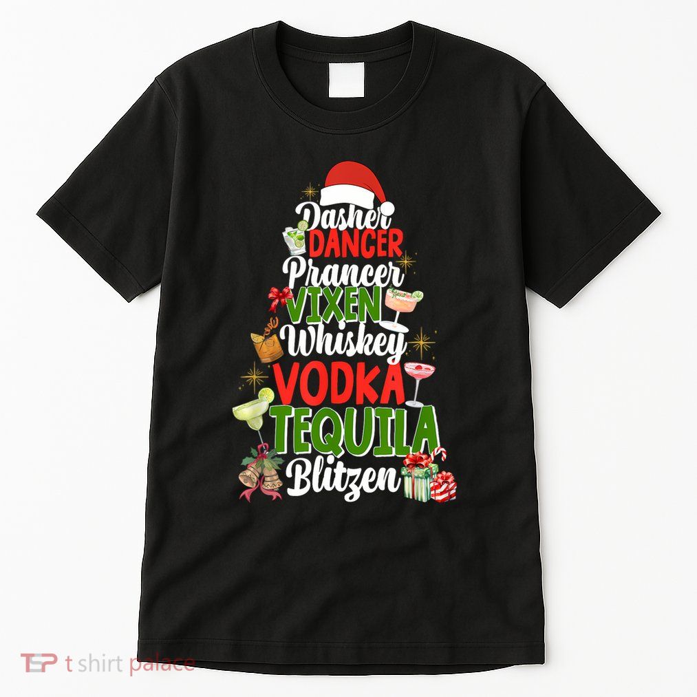 Dasher Dancer Prancer Vixen Moscato Vodka Tequila Blitzen Tall T-Shirt