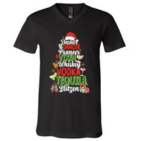 Dasher Dancer Prancer Vixen Moscato Vodka Tequila Blitzen V-Neck T-Shirt
