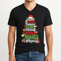 Dasher Dancer Prancer Vixen Moscato Vodka Tequila Blitzen V-Neck T-Shirt