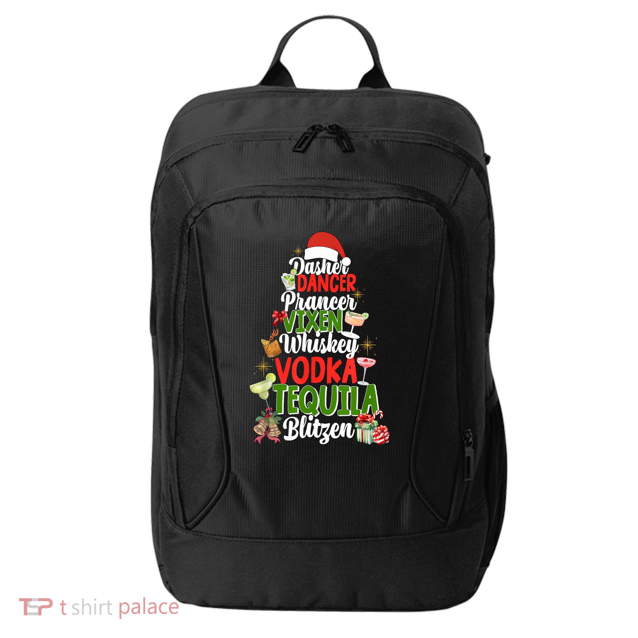 Dasher Dancer Prancer Vixen Moscato Vodka Tequila Blitzen City Backpack