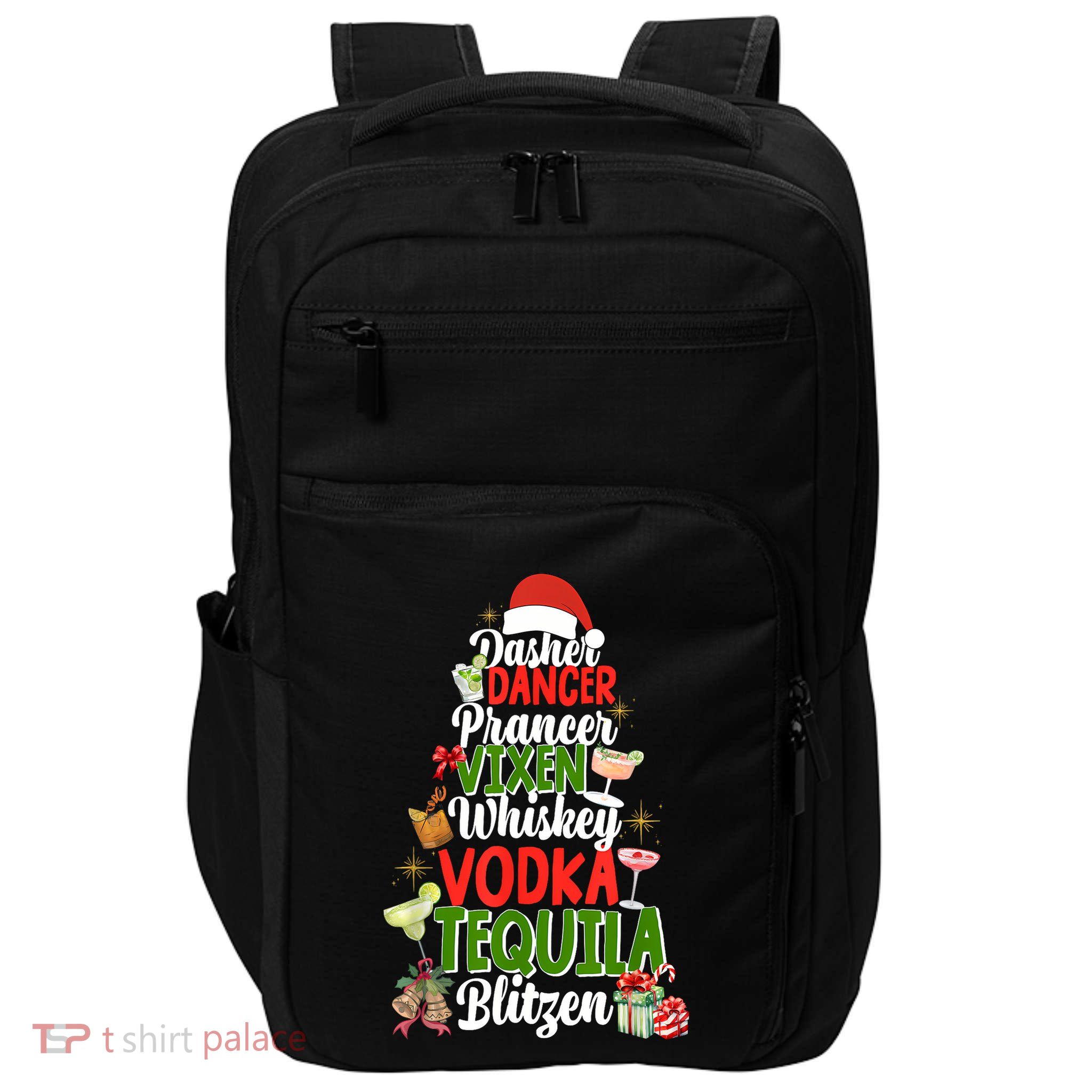 Dasher Dancer Prancer Vixen Moscato Vodka Tequila Blitzen Impact Tech Backpack