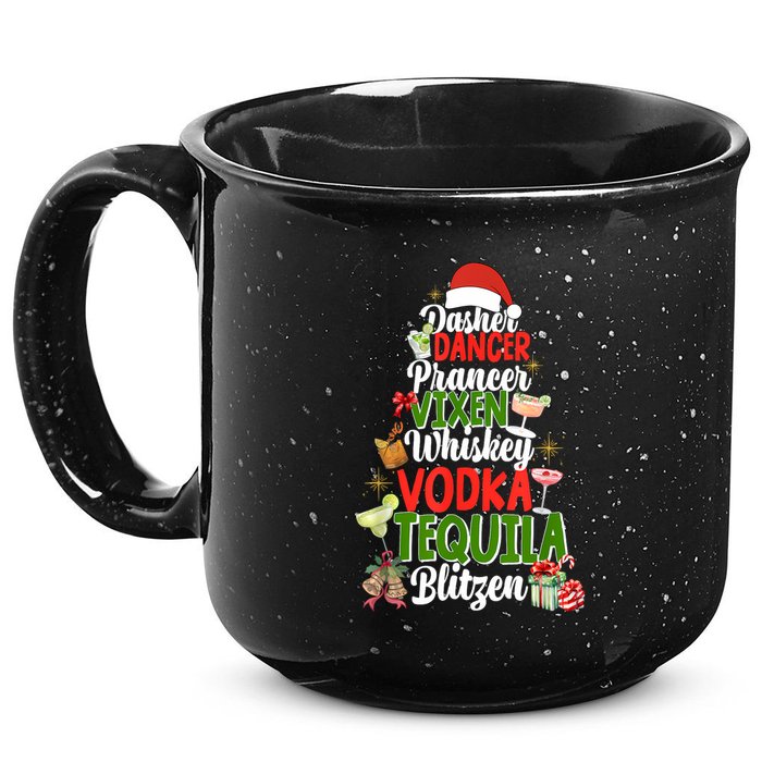 Dasher Dancer Prancer Vixen Moscato Vodka Tequila Blitzen 15oz Campfire Ceramic Mug