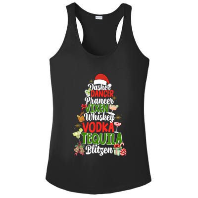 Dasher Dancer Prancer Vixen Moscato Vodka Tequila Blitzen Ladies PosiCharge Competitor Racerback Tank
