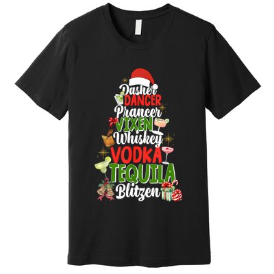 Dasher Dancer Prancer Vixen Moscato Vodka Tequila Blitzen Premium T-Shirt