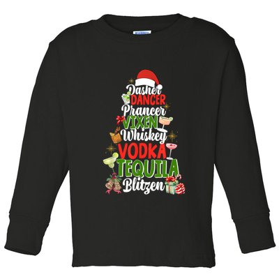 Dasher Dancer Prancer Vixen Moscato Vodka Tequila Blitzen Toddler Long Sleeve Shirt