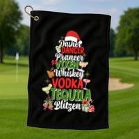 Dasher Dancer Prancer Vixen Moscato Vodka Tequila Blitzen Golf Towel