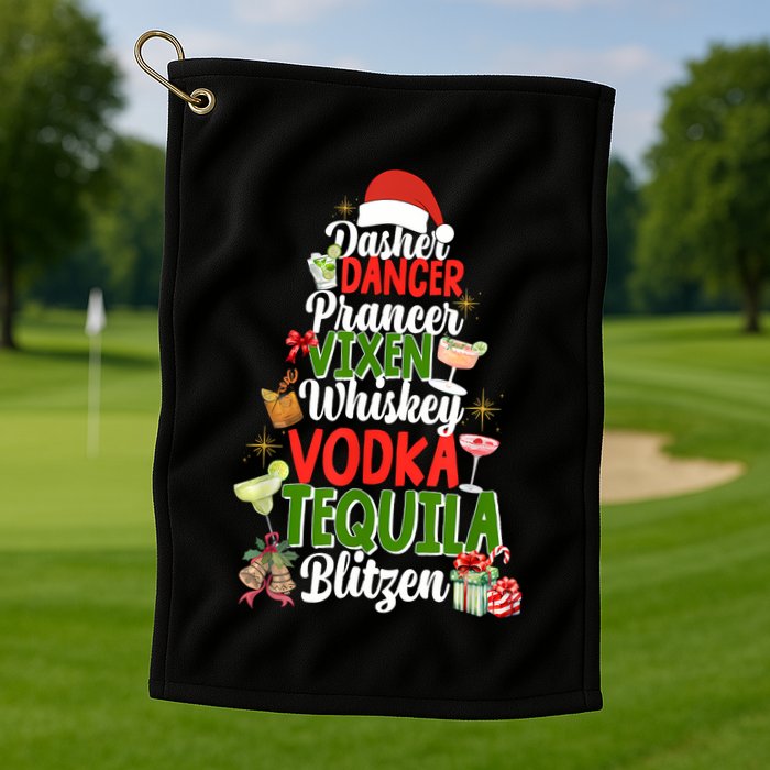 Dasher Dancer Prancer Vixen Moscato Vodka Tequila Blitzen Golf Towel