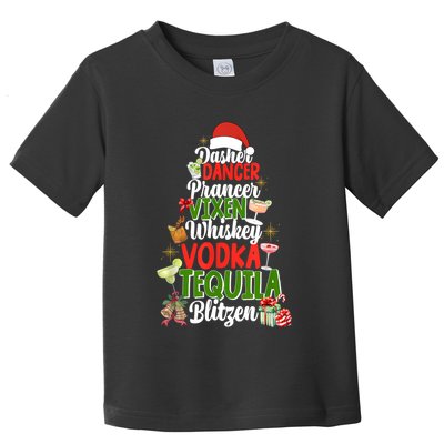 Dasher Dancer Prancer Vixen Moscato Vodka Tequila Blitzen Toddler T-Shirt