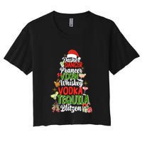 Dasher Dancer Prancer Vixen Moscato Vodka Tequila Blitzen Women's Crop Top Tee